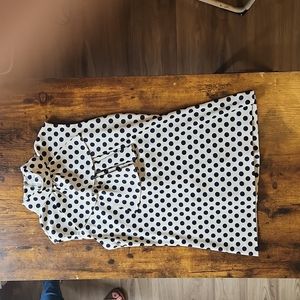 Vintage black and white polka dot blouse